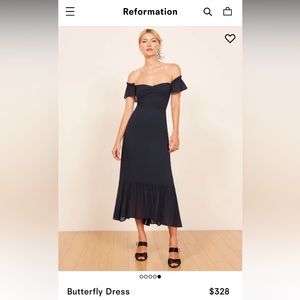 Reformation Butterfly Dress (Navy)